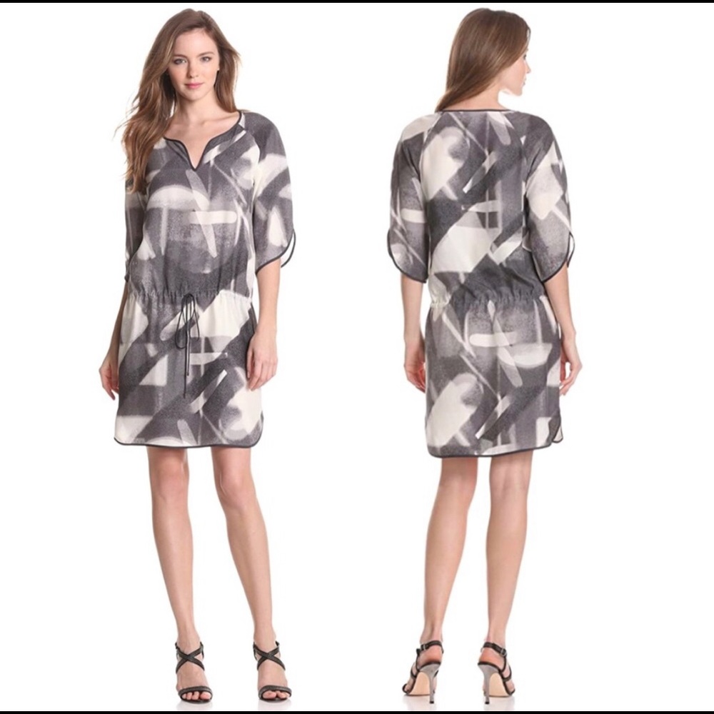 Halston Heritage Tie Waist Silk